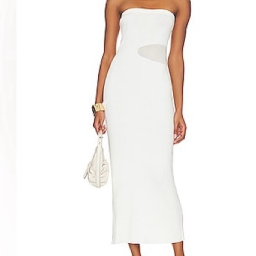 Misa La White Strapless Dress